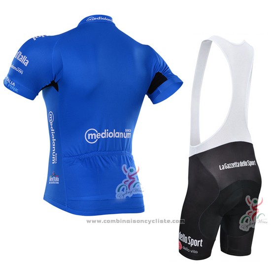 2016 Maillot Cyclisme Giro d'Italia Bleu et Blanc Manches Courtes et Cuissard